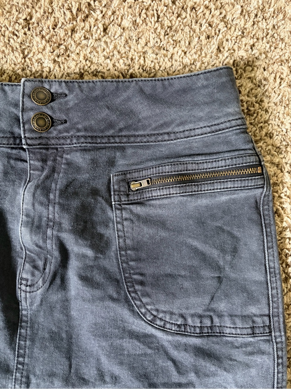 PRANA BROADWAY DENIM Onyx Black Mini Skirt
